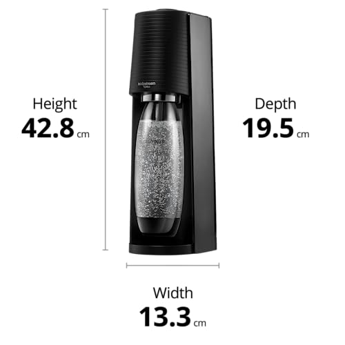 SodaStream Terra – Schwarz, 1L PET-Flasche + 60L CO₂ Quick Connect