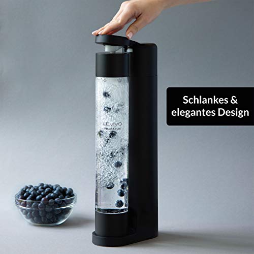 Levivo Slim Sprudler – Schwarz, mit 1L Flasche, ohne CO₂
