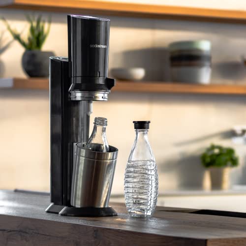 SodaStream Crystal 3.0 – Schwarz/Silber, CO₂ + 1 Glaskaraffe