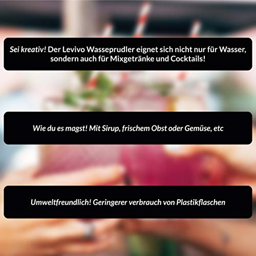Levivo Slim Sprudler – Schwarz, mit 1L Flasche, ohne CO₂