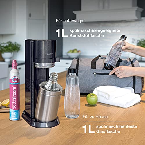 SodaStream Duo Vorteilspack – Titan, CO₂, 2x Glas & 1x PET-Flasche