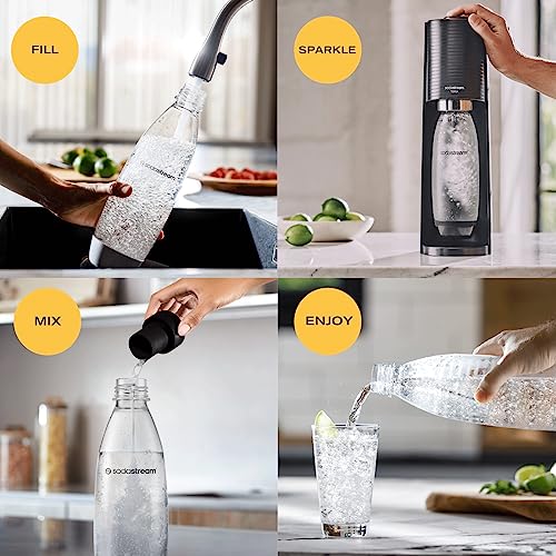SodaStream Terra – Schwarz, 1L PET-Flasche + 60L CO₂ Quick Connect